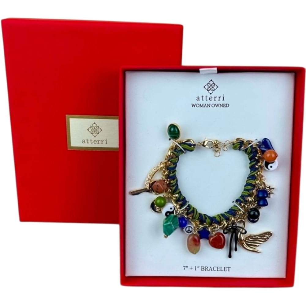 💛🔹️Atterri 🔹️| Artisan Boho Charm Bracelet ~ Gold Tone